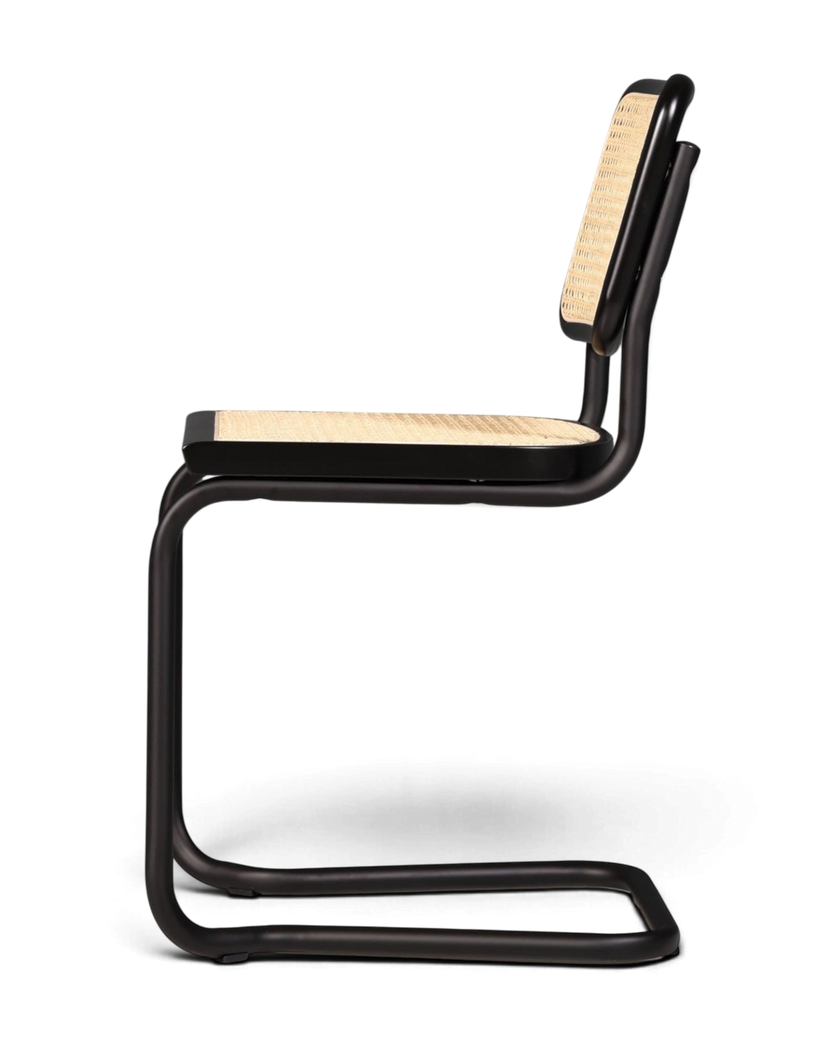 Freischwinger Stuhl &amp;quot;Milano&amp;quot; Made in Italy Schwarz Korbgeflecht Stuhl Wippstuhl Wiener Geflecht Küchenstuhl Sekretär Stuhl