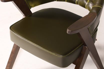 Luxuriöser &quot;Manchester Green&quot; Stuhl Esszimmerstuhl Lounge Stuhl im Chesterfield Design Bürostuhl