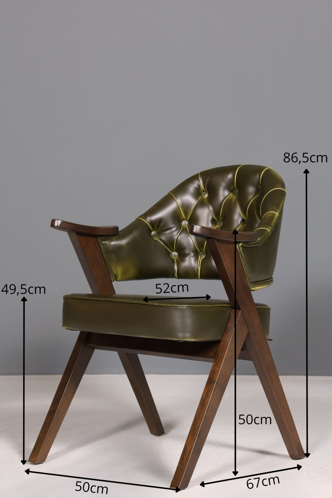 Luxuriöser &quot;Manchester Green&quot; Stuhl Esszimmerstuhl Lounge Stuhl im Chesterfield Design Bürostuhl