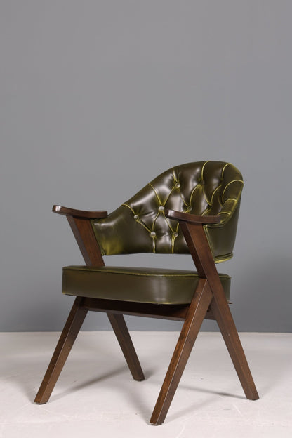 Luxuriöser &quot;Manchester Green&quot; Stuhl Esszimmerstuhl Lounge Stuhl im Chesterfield Design Bürostuhl