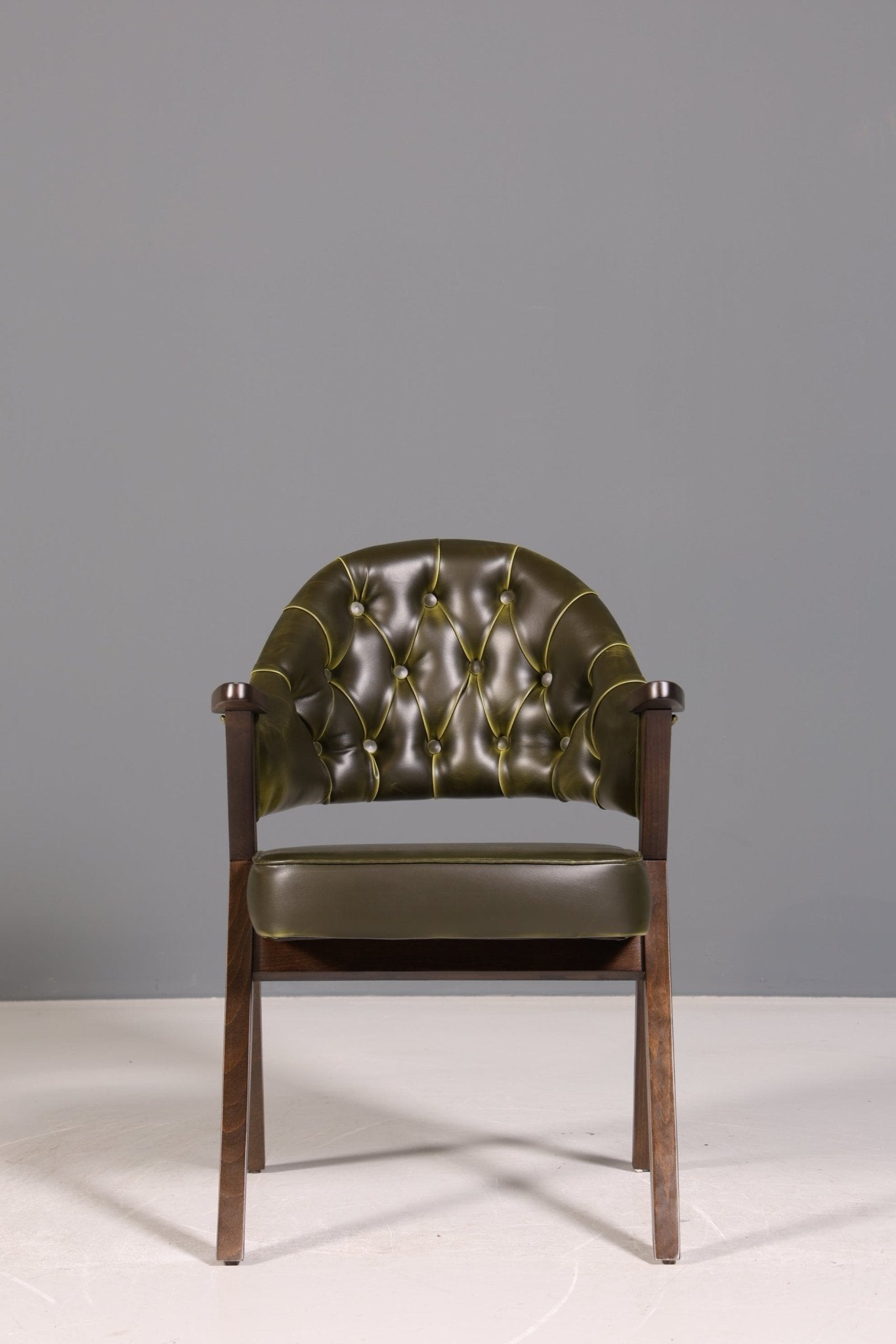 Luxuriöser &quot;Manchester Green&quot; Stuhl Esszimmerstuhl Lounge Stuhl im Chesterfield Design Bürostuhl