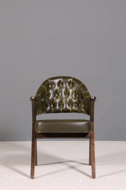 Luxuriöser &quot;Manchester Green&quot; Stuhl Esszimmerstuhl Lounge Stuhl im Chesterfield Design Bürostuhl