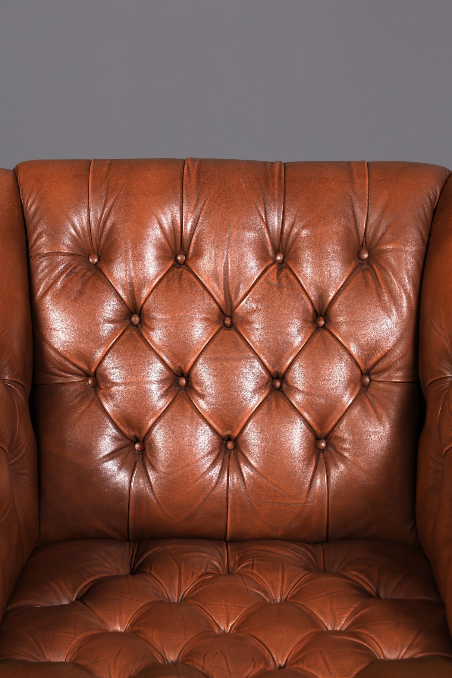 Edler Chesterfield Sessel Clubsessel Echtleder Braun Englischer Armlehnsessel Ledersessel