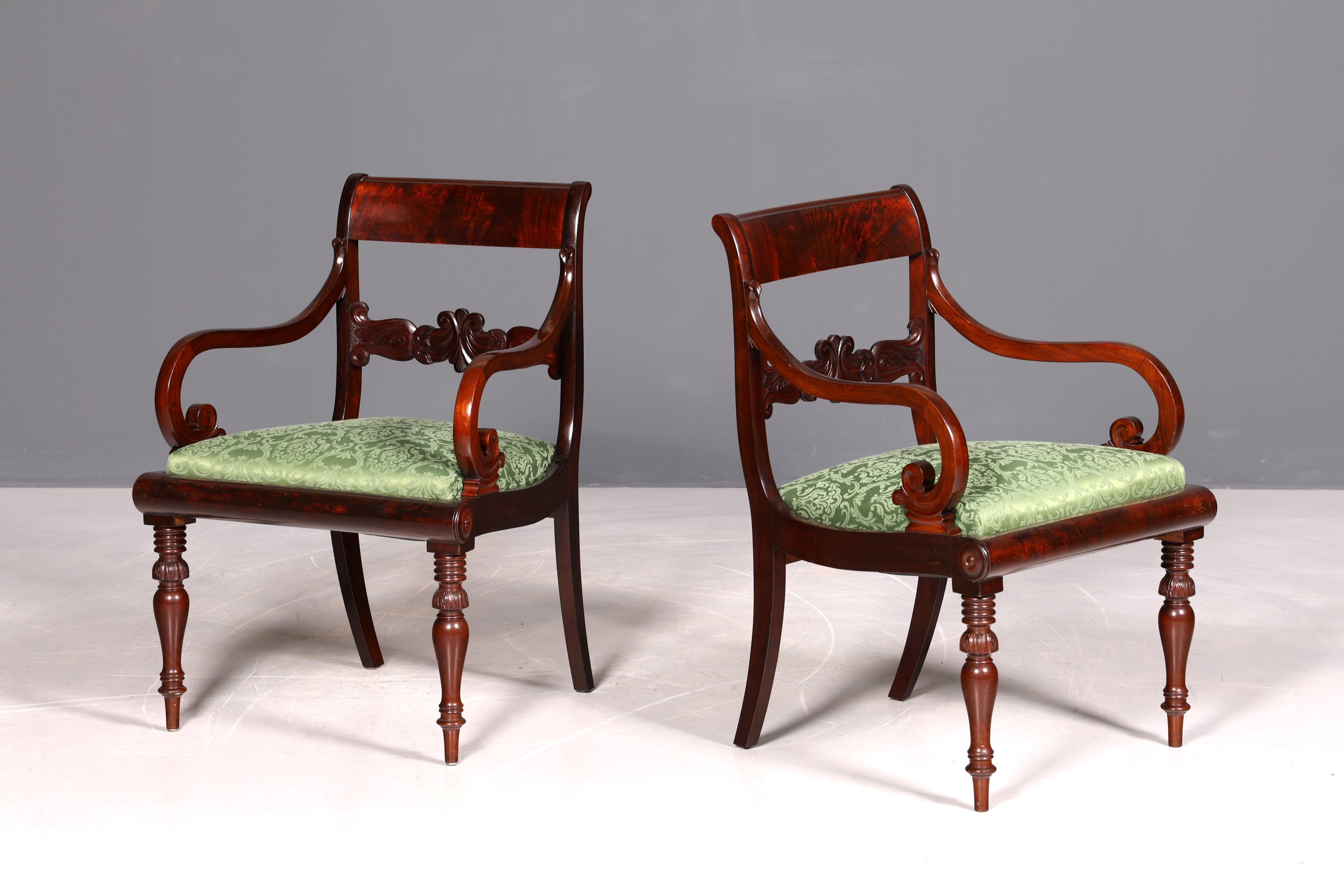 Wunderschöner Englischer Stuhl UK Küchenstuhl Antik Mahagoni Sekretär Stuhl Polsterstuhl 2 von 2