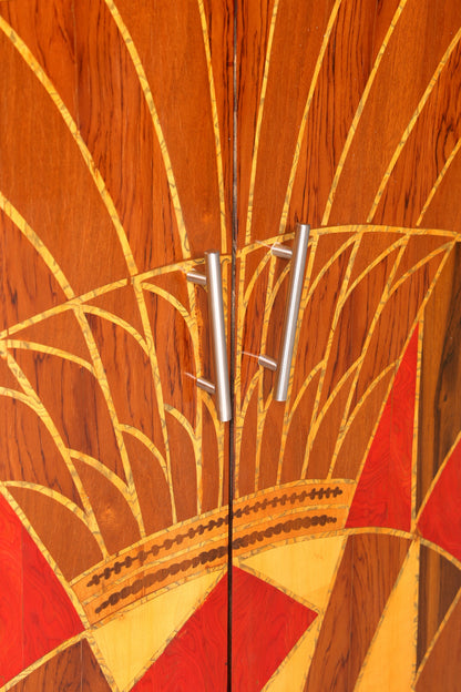 Wunderschönes Art Deco Stil Highboard Schrank Kommode Vertiko Sun Cabinet