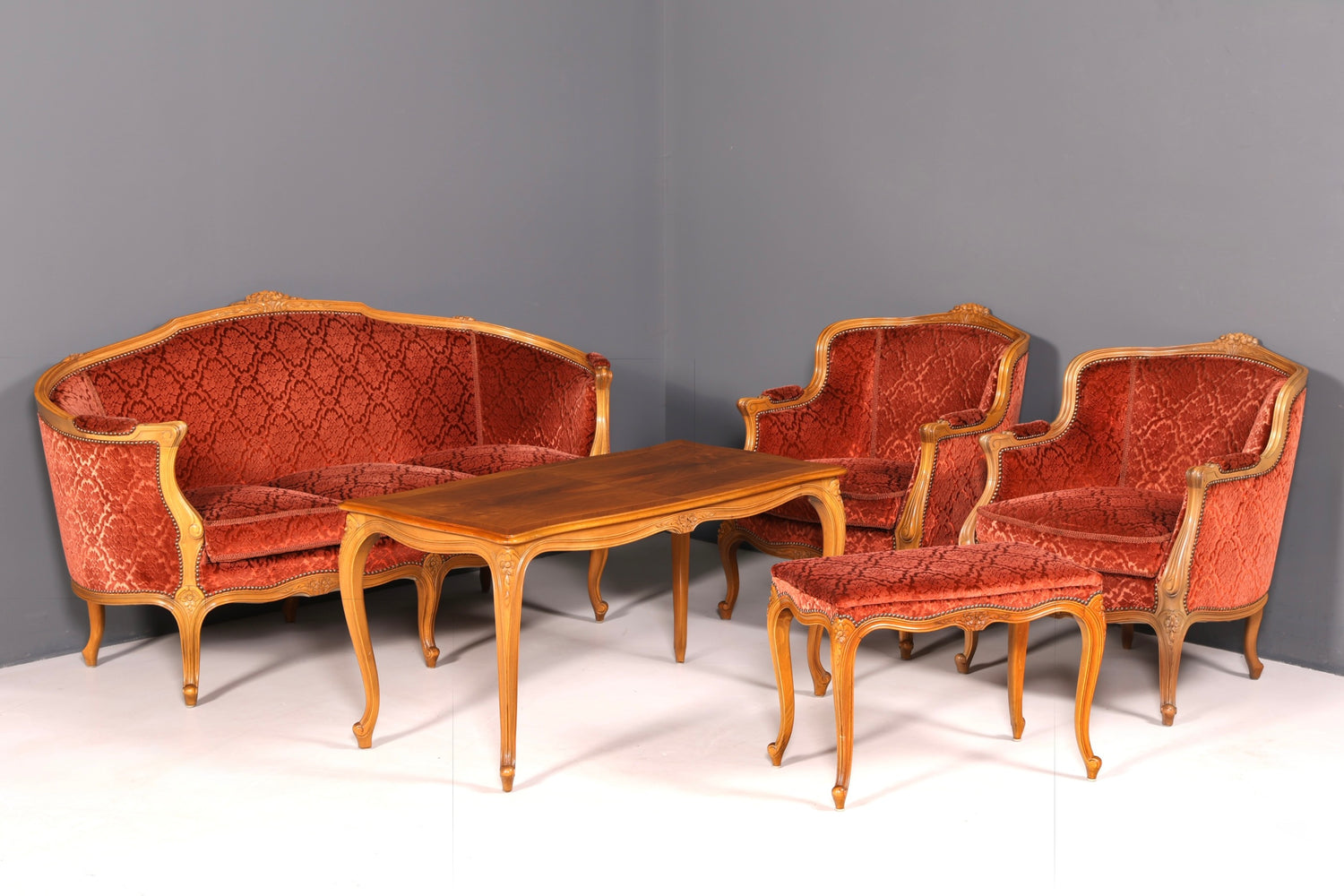 Wunderschöner Chippendale Hocker Barock Antik Stil Fussablage Schemel