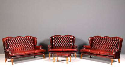 Wunderschönes Original Chesterfield Queen Anne Sofa 2-Sitzer Sofa Englische Leder Couch England Polstersofa