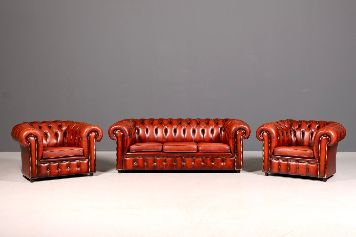 Wunderschönes Original Chesterfield Sofa 3- Sitzer echt Leder Couch Englisch