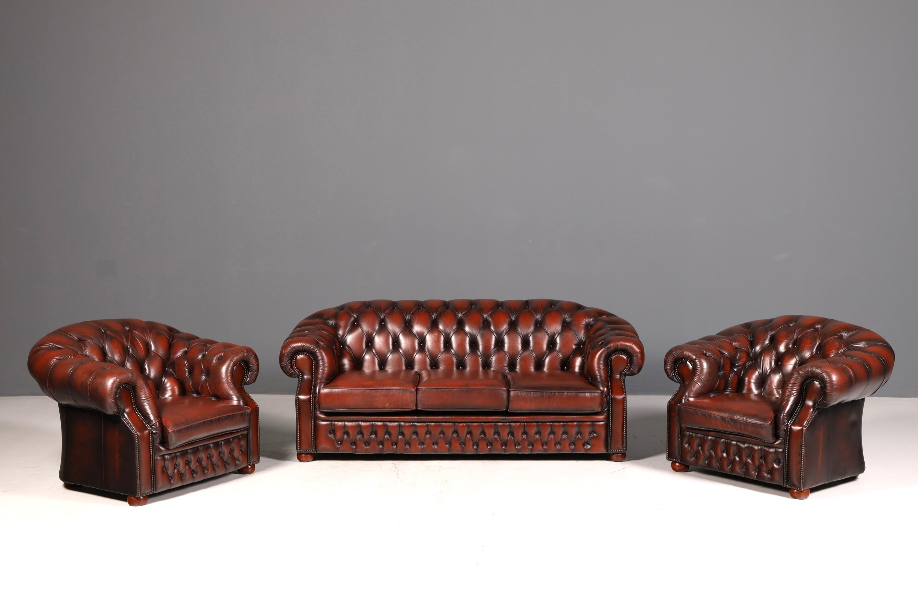 Wunderschönes Original Chesterfield Centurion Sofa 3-Sitzer Echt Leder Couch Englisch Ledersofa Vintage