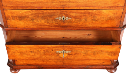 Wunderschöne Louis Philippe Chiffoniere um 1880 Gründerzeit Nussbaum Vertiko Schrank Semainier