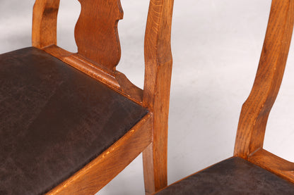 6x Wunderschöne Jugendstil Stühle um 1910 Antik Stuhl Set Chippendale Küchenstühle Esszimmer Stühle