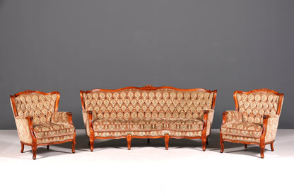 F902 Finish cm Wunderschönes Chippendale Sofa Barock Stil Couch Samt Stoff 3 Sitzer