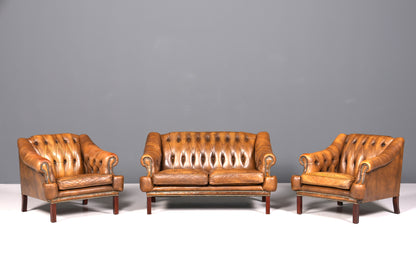 Wunderschöner seltener Chesterfield Sessel Englische Leder Armlehnsessel Herrensessel 2 von 2