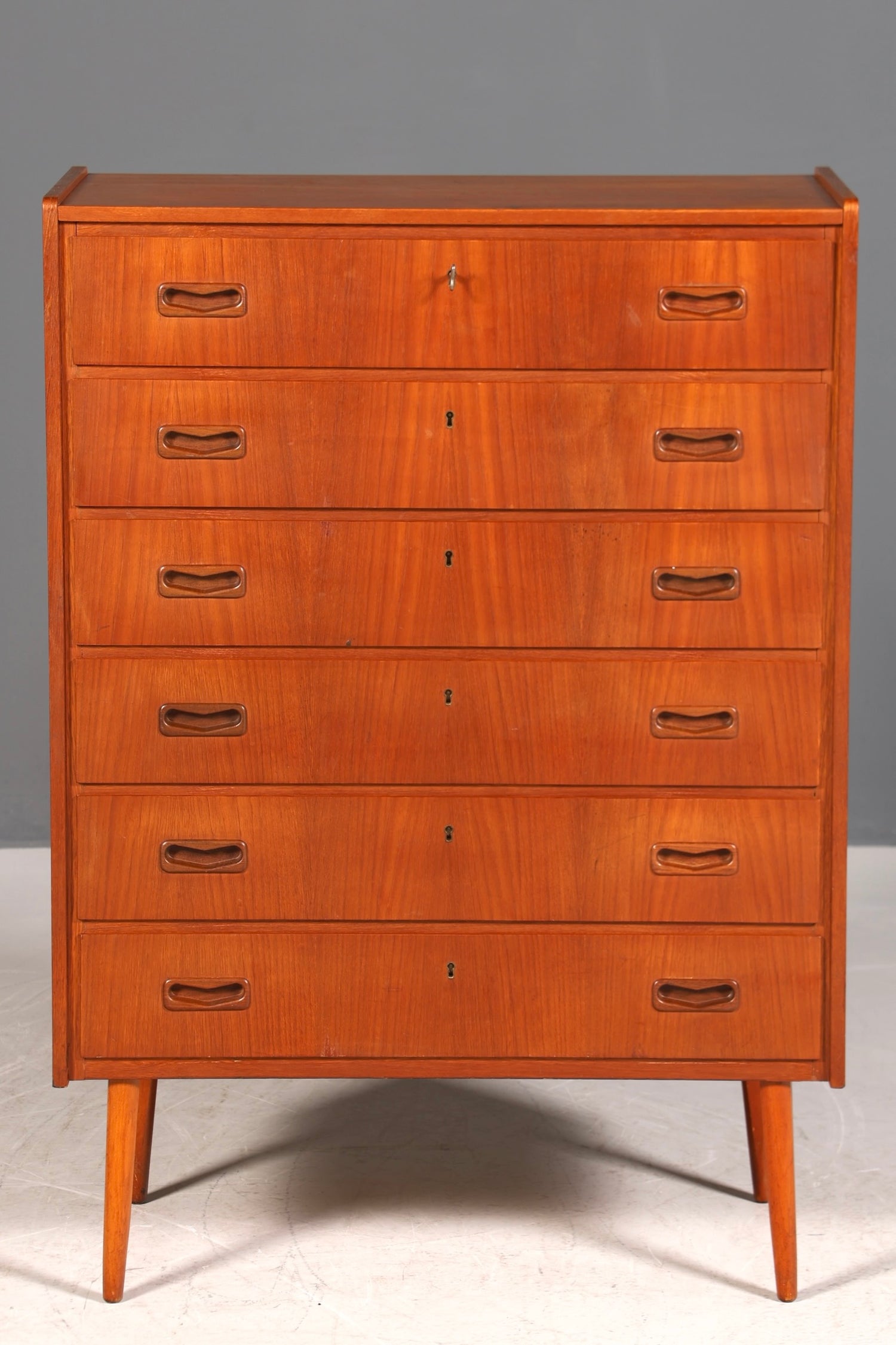 G009 Finish cm, Wunderschöne Mid Century Kommode Vintage Vertiko 60s 70s Schrank Schubladenkommode