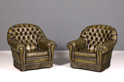 Edler Original Chesterfield Sessel Englisch Echt Leder Lesesessel Lounge Antik UK