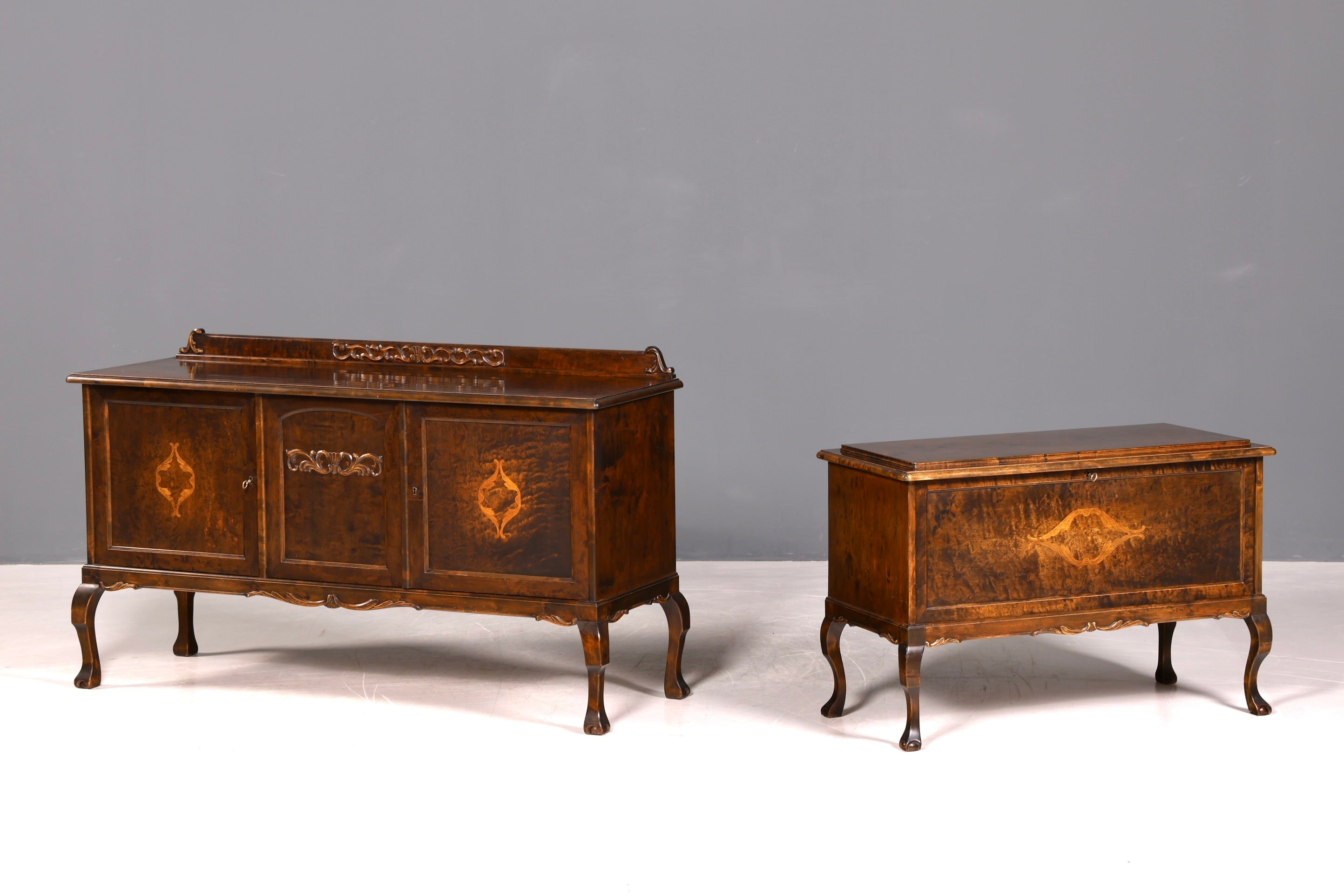 Traumhaftes Chippendale Sideboard Kommode Barock Stil echt Holz TV Schrank