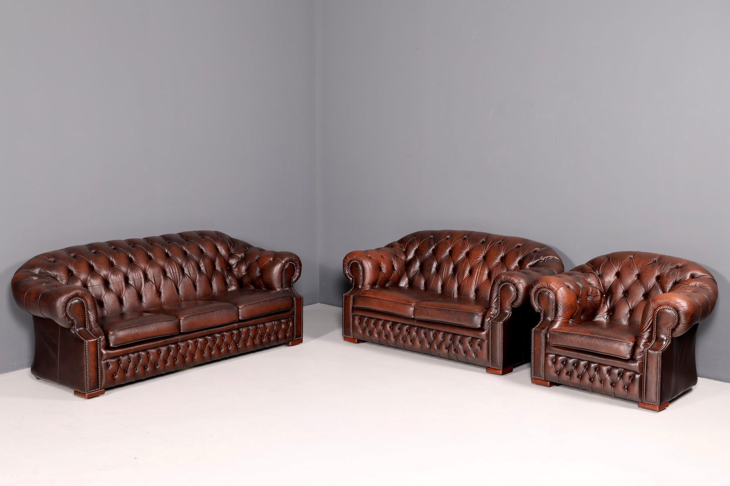 Wunderschöner Original Chesterfield Centurion Sessel Englischer Armlehnsessel Echt Leder Herrensessel Vintage