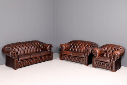 Wunderschöner Original Chesterfield Centurion Sessel Englischer Armlehnsessel Echt Leder Herrensessel Vintage