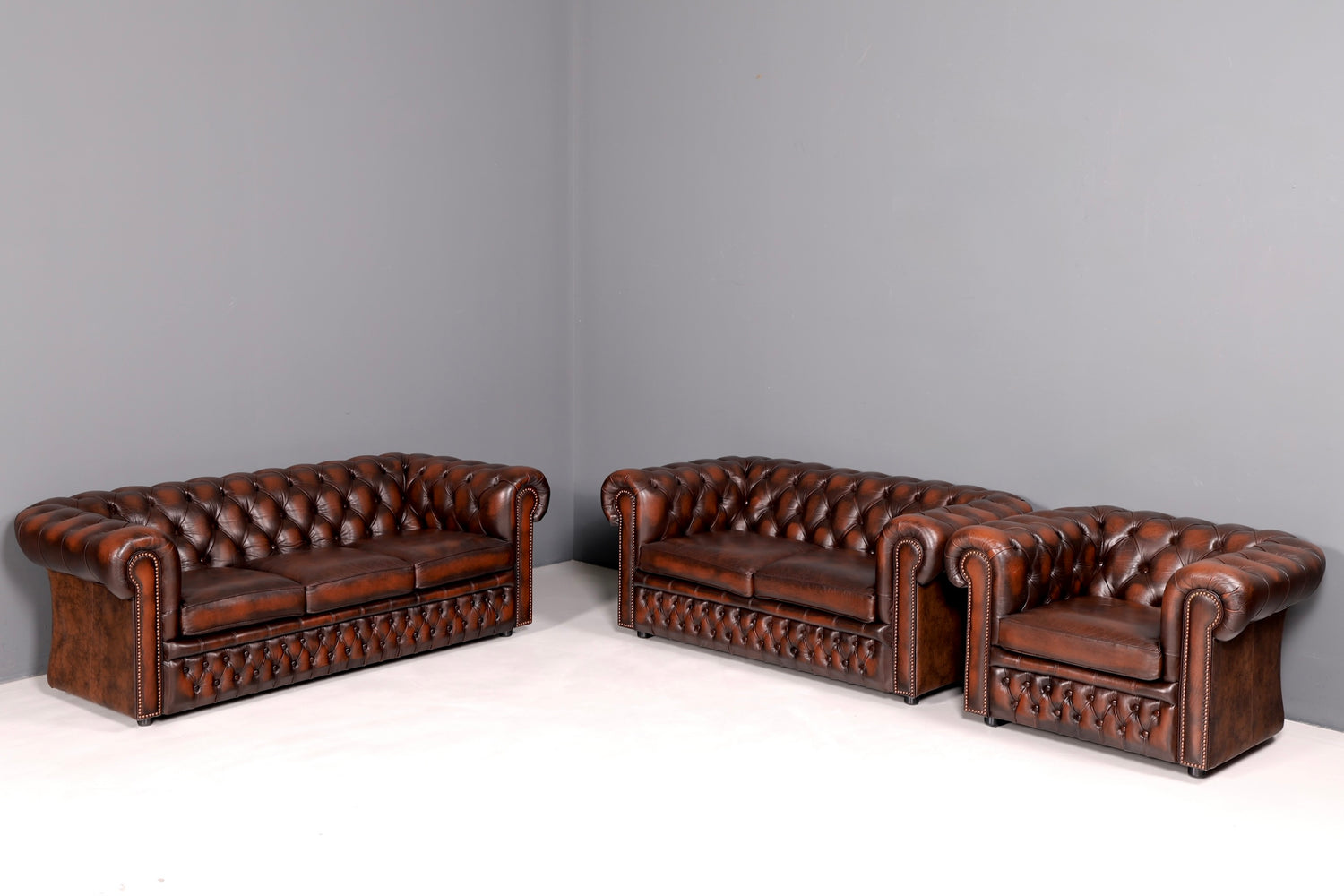 Edler Original Centurion Chesterfield Sessel Englischer Armlehnsessel Herrensessel Ledersessel England