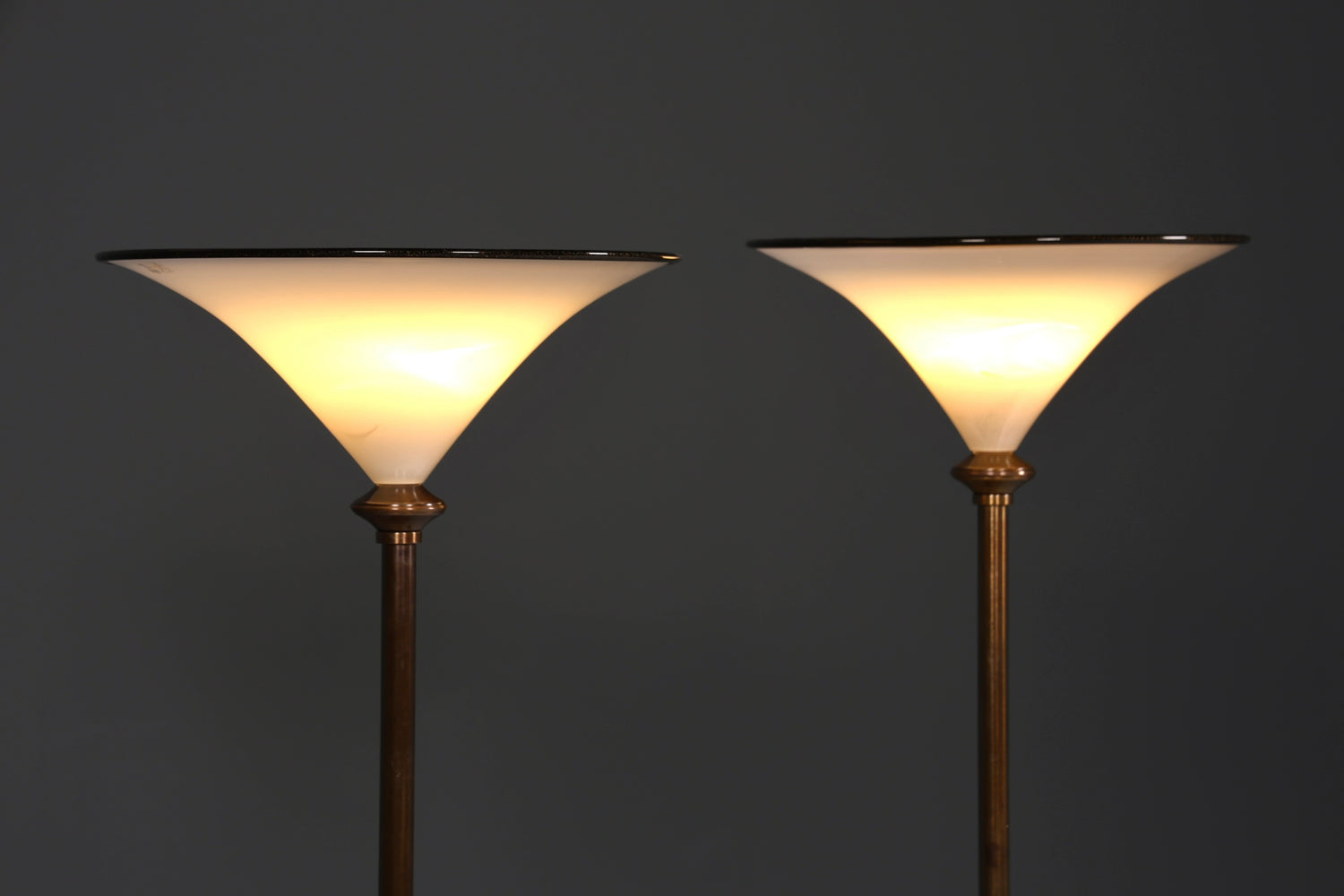 Beautiful Italian floor lamp by Barovier &amp;amp; Toso, Murano glass lampshade, uplighter, floor lamp, 2 of 2