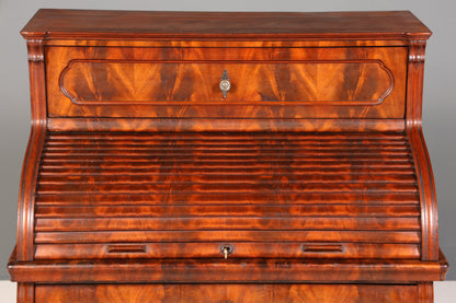 Beeindruckender Louis Philippe Sekretär Antik Rollladen Sekretär Nussbaum Schreibtisch Aufsatzsekretär