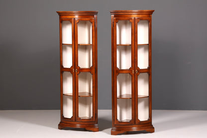 Edle Original Selva Eckvitrine Antik Stil Glasvitrine Schrank Geschirrschrank Eckregal