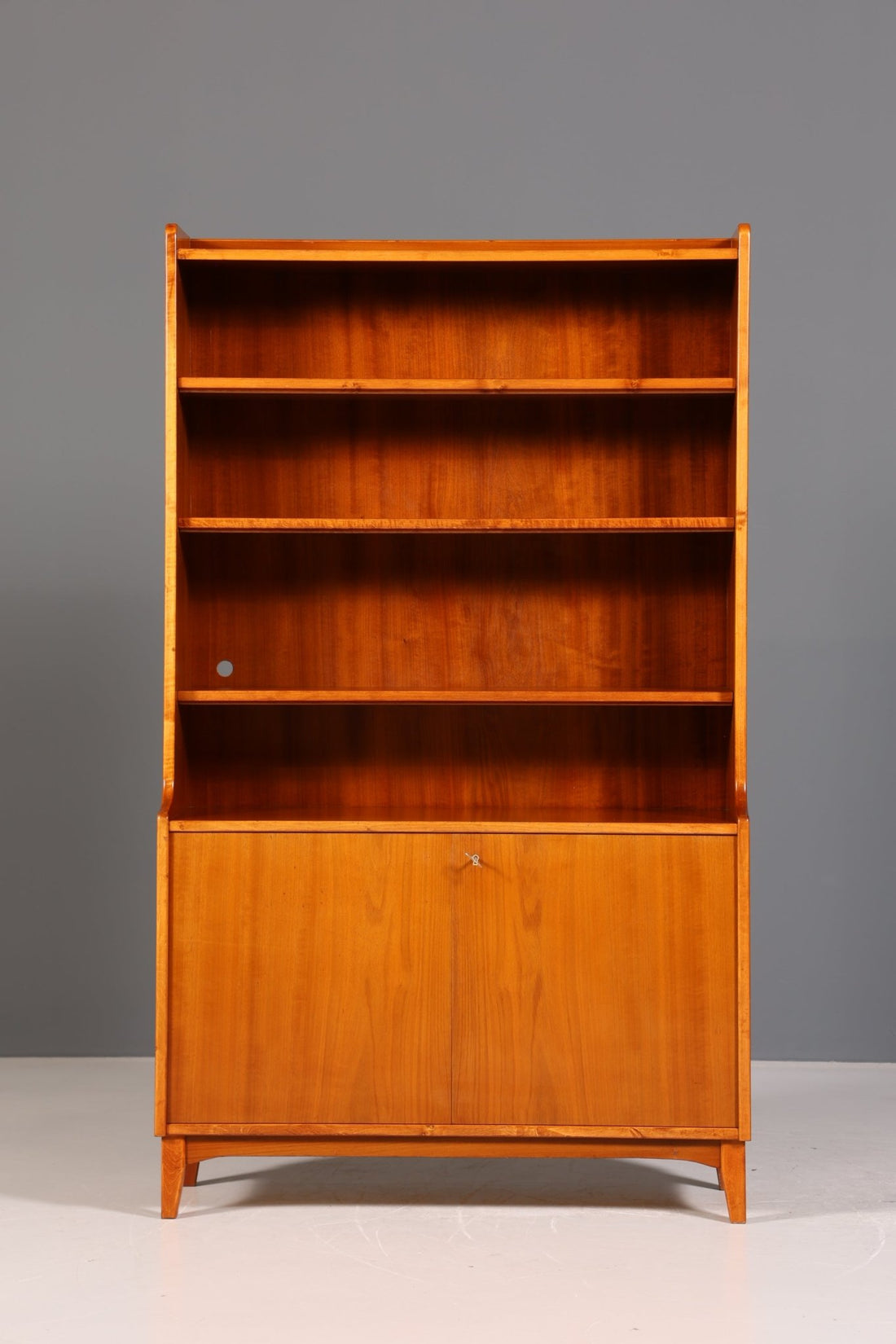 Schlichtes Mid Century Regal Bücherregal Retro Schrank Danish Design Kommode 2 von 2