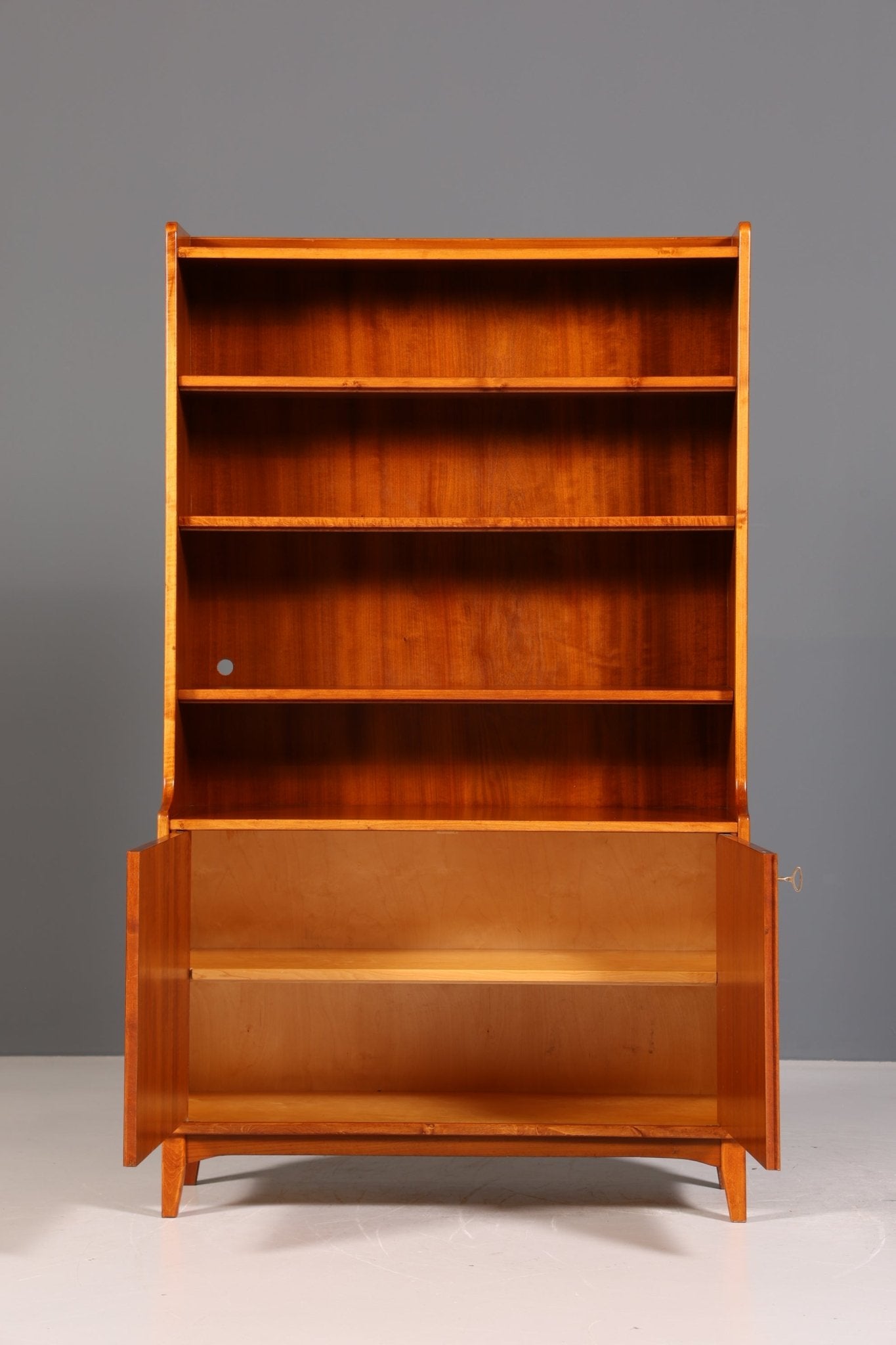 Schlichtes Mid Century Regal Bücherregal Retro Schrank Danish Design Kommode 2 von 2