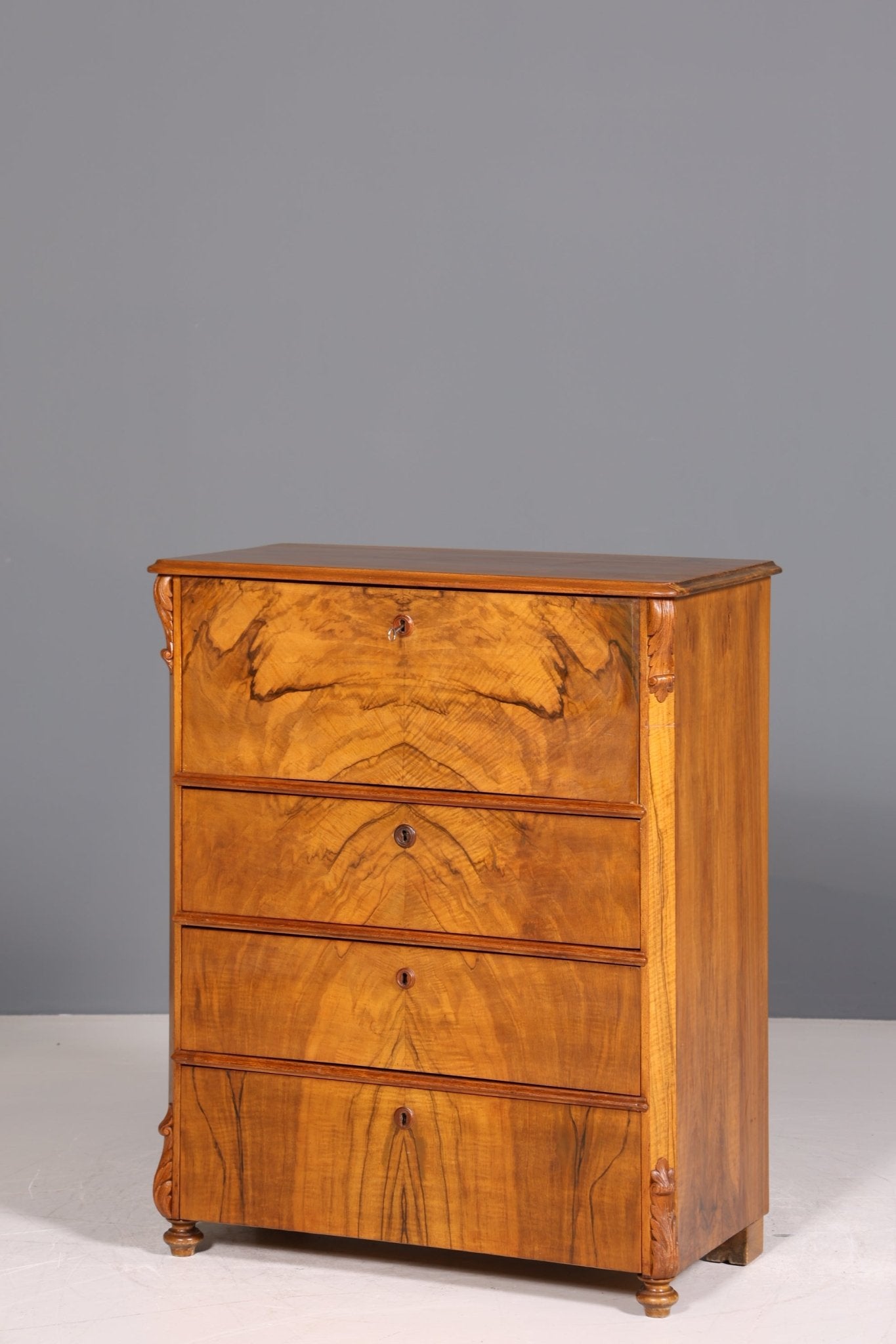 Stilvoller Louis Philippe Sekretär Biedermeier Vertiko Jugendstil Antik Kommode um 1880 Schreibkommode