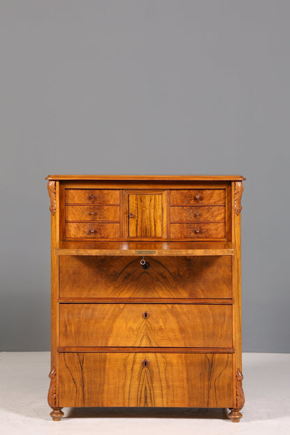 Stilvoller Louis Philippe Sekretär Biedermeier Vertiko Jugendstil Antik Kommode um 1880 Schreibkommode