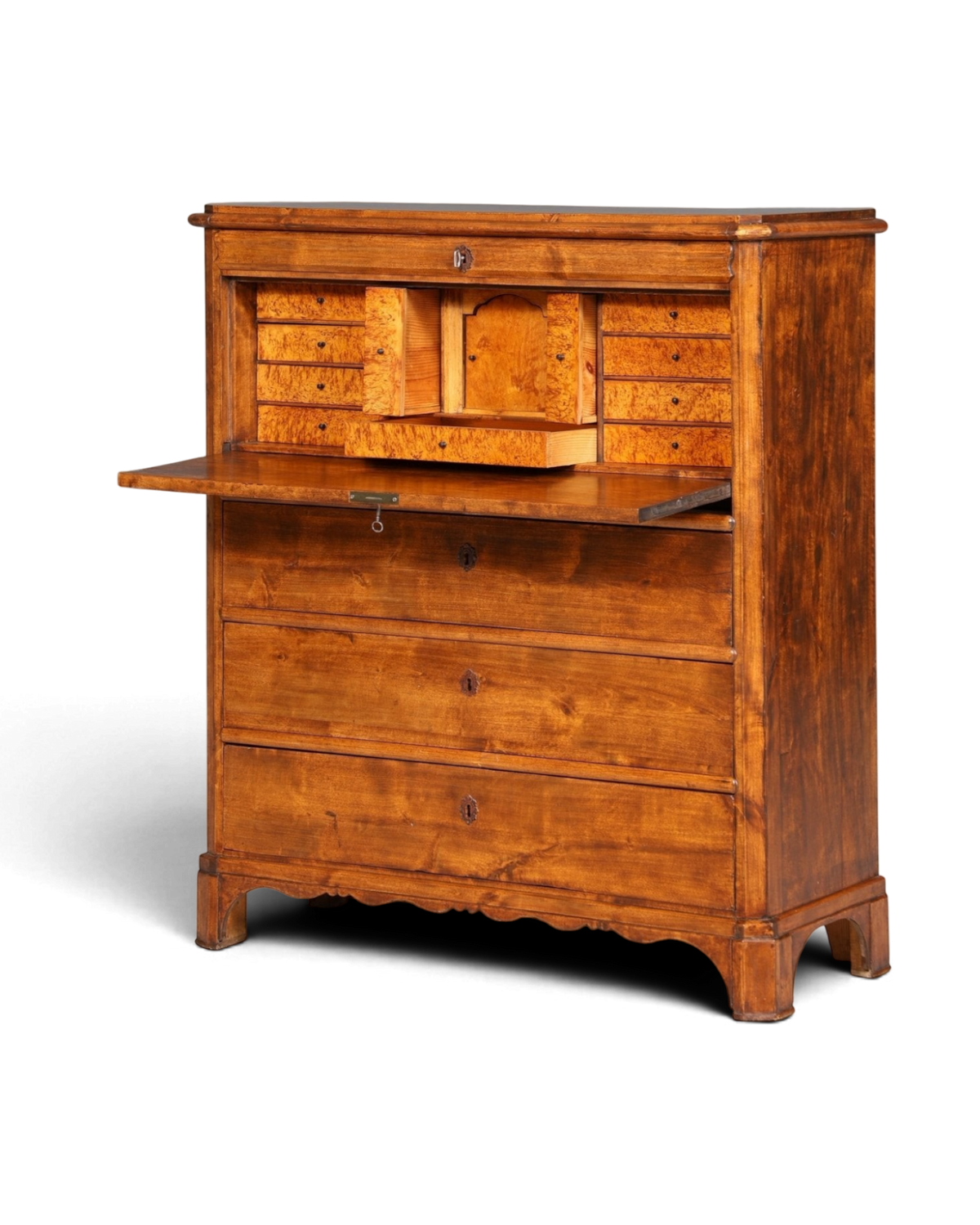 Stilvoller Louis Philippe Sekretär Vertiko Gründerzeit Kommode um 1880 Schreibkommode