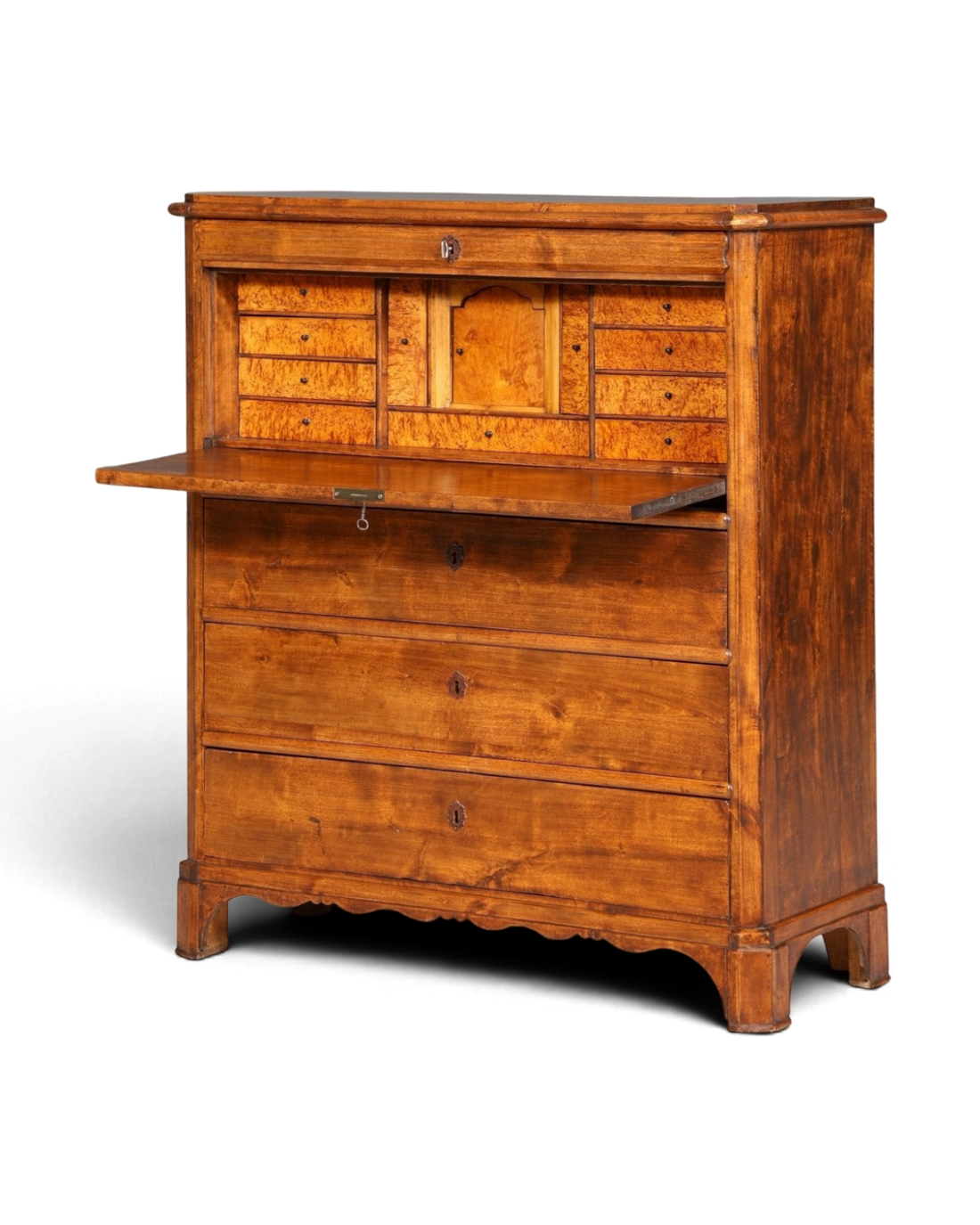 Stilvoller Louis Philippe Sekretär Vertiko Gründerzeit Kommode um 1880 Schreibkommode