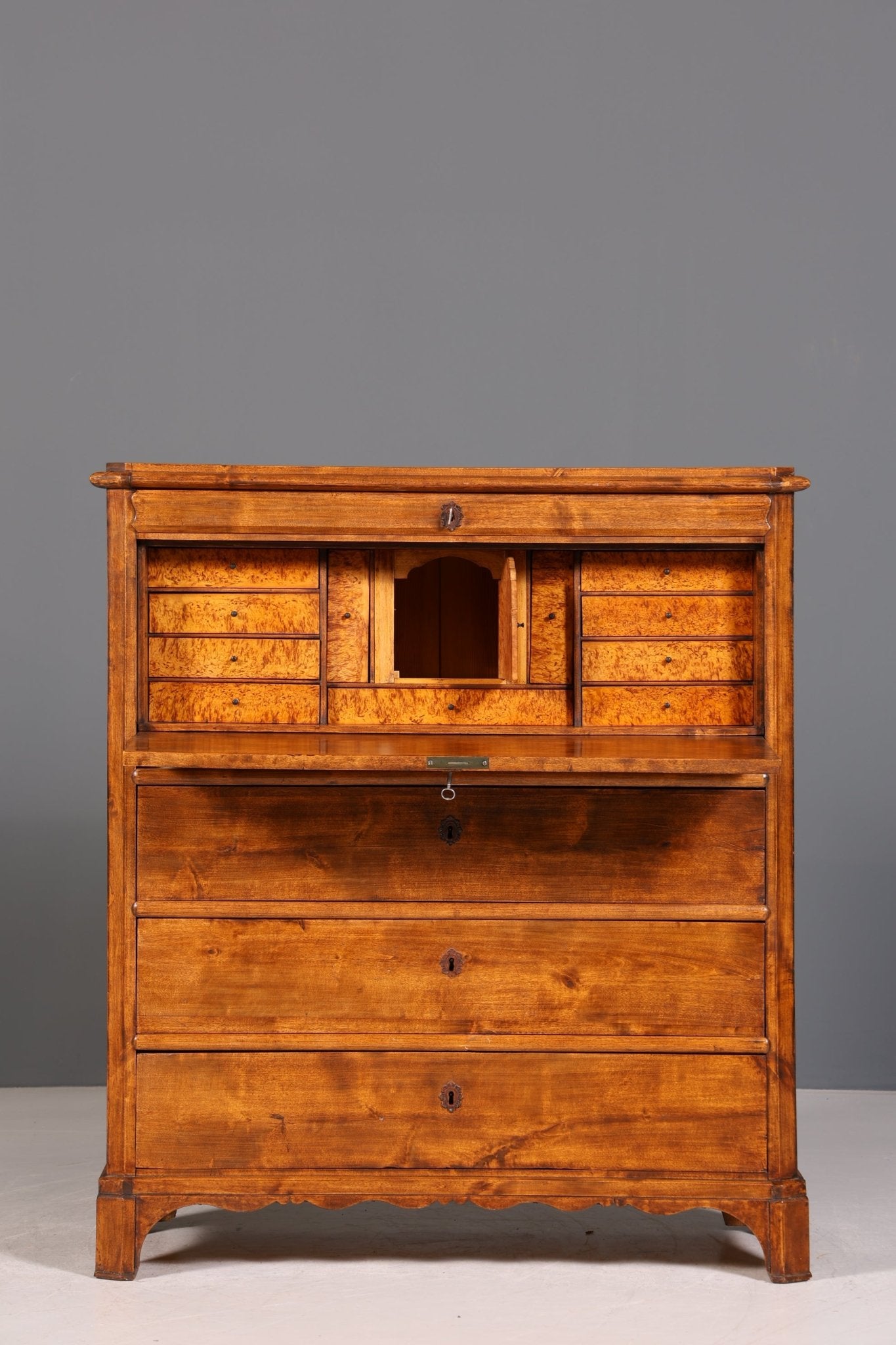 Stilvoller Louis Philippe Sekretär Vertiko Gründerzeit Kommode um 1880 Schreibkommode