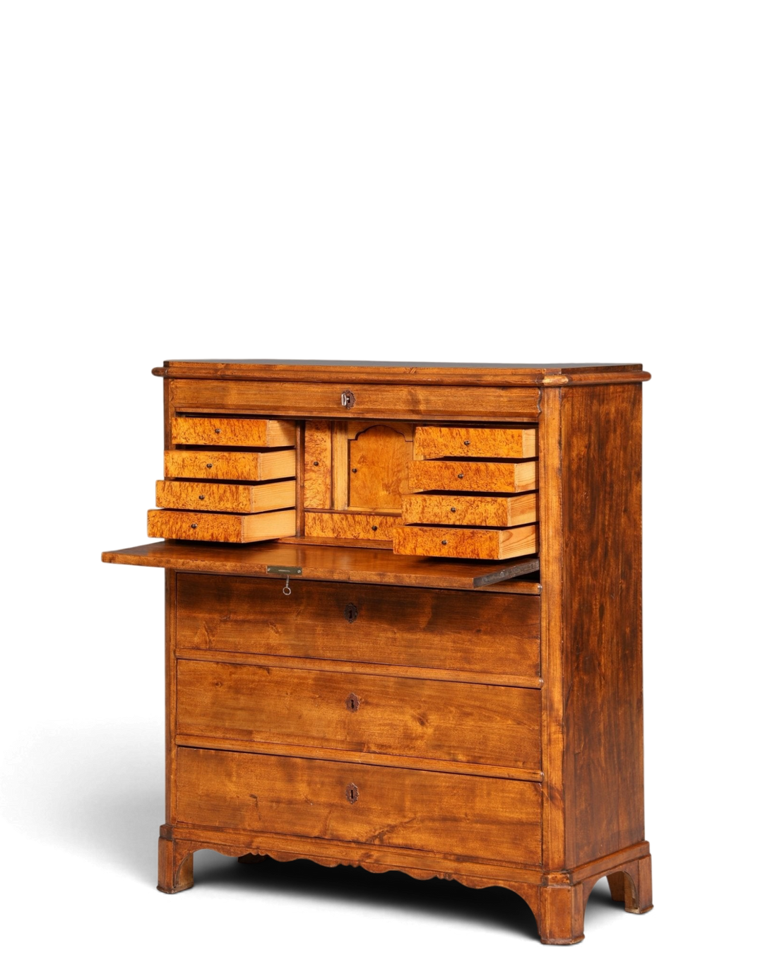 Stilvoller Louis Philippe Sekretär Vertiko Gründerzeit Kommode um 1880 Schreibkommode