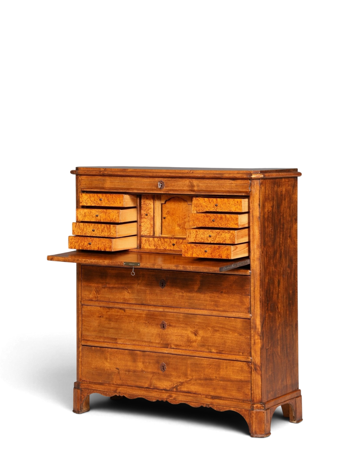 Stilvoller Louis Philippe Sekretär Vertiko Gründerzeit Kommode um 1880 Schreibkommode