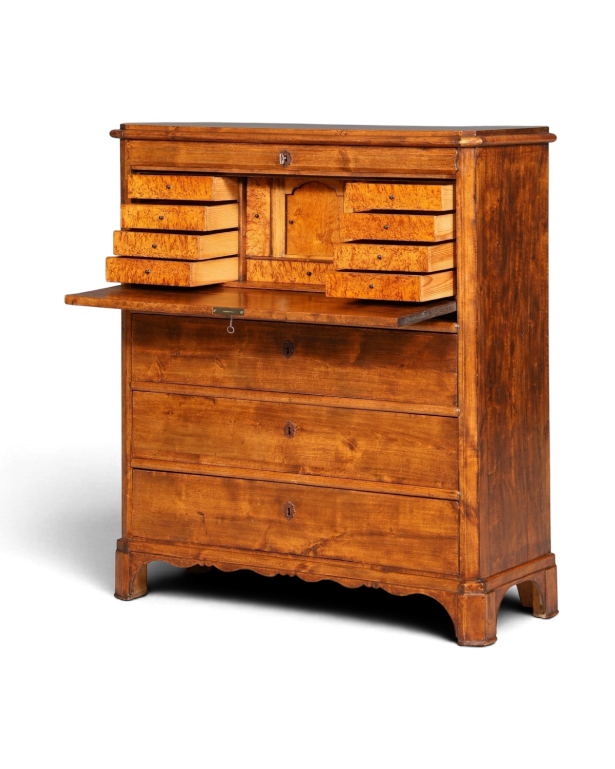 Stilvoller Louis Philippe Sekretär Vertiko Gründerzeit Kommode um 1880 Schreibkommode