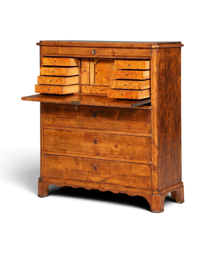 Stilvoller Louis Philippe Sekretär Vertiko Gründerzeit Kommode um 1880 Schreibkommode