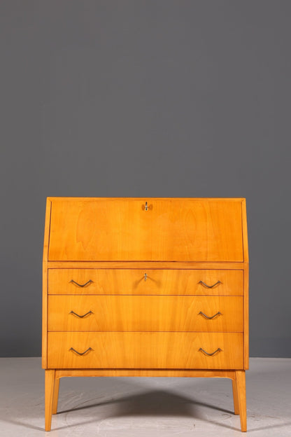 Stilvoller Mid Century Sekretär echt Holz Vintage Büro Schrank Schreibkommode 60er Jahre