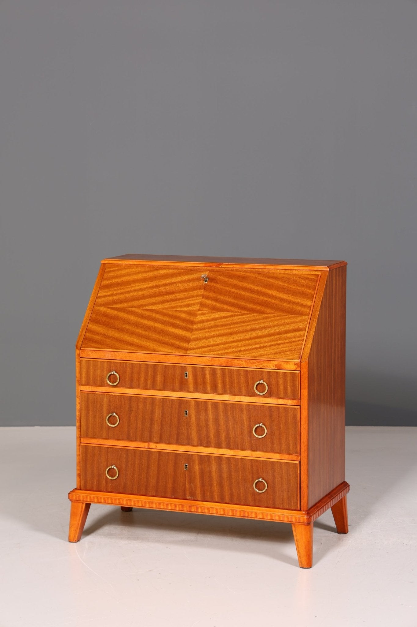 Stilvoller Mid Century Sekretär Vintage Büro Schrank Retro Kommode Office Secretary 60s