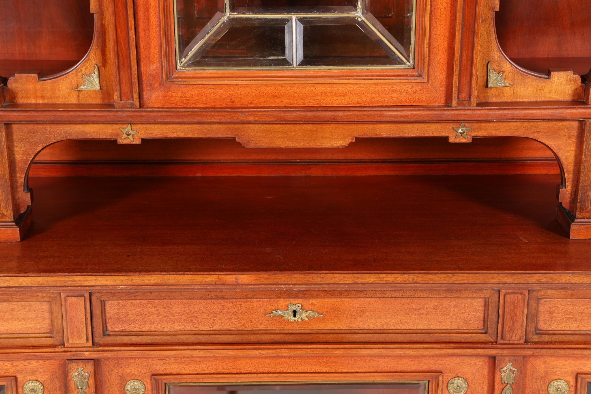 Traumhafte Jugendstil Vitrine echt Holz Bücherschrank Antik Küchenschrank Anrichte