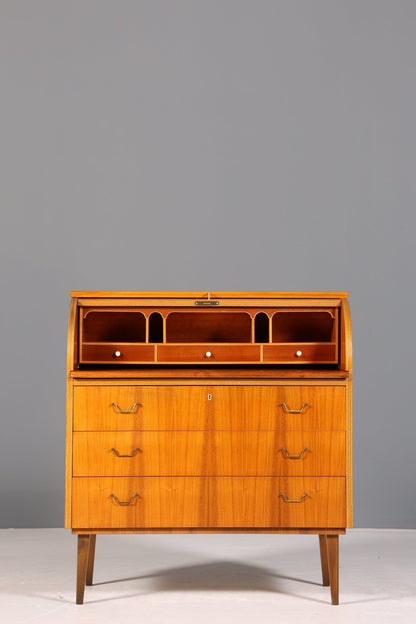 Wunderschöner Mid Century Rollladen Sekretär Danish Design Büro Schrank Büro Kommode