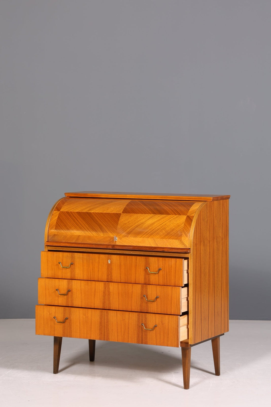 Wunderschöner Mid Century Rollladen Sekretär Danish Design Büro Schrank Büro Kommode